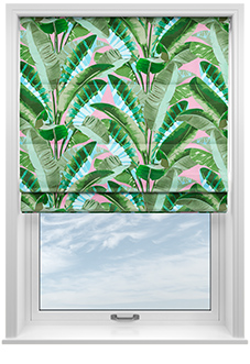Rodeo Drive, Green Pink - Twist&Fit Roman Blind